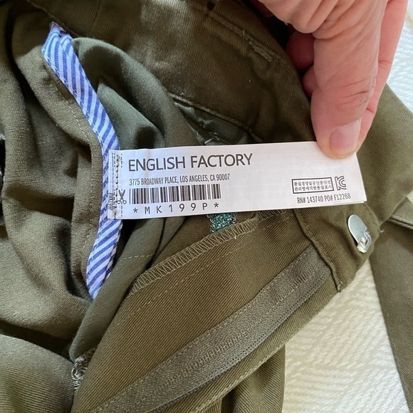 English Factory Pineapple Embroidered Culottes Olive Small - Picture 11 of 11